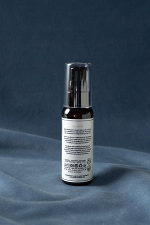 Back label of Gornik & Drucker Beard Oil with directions and ingredients