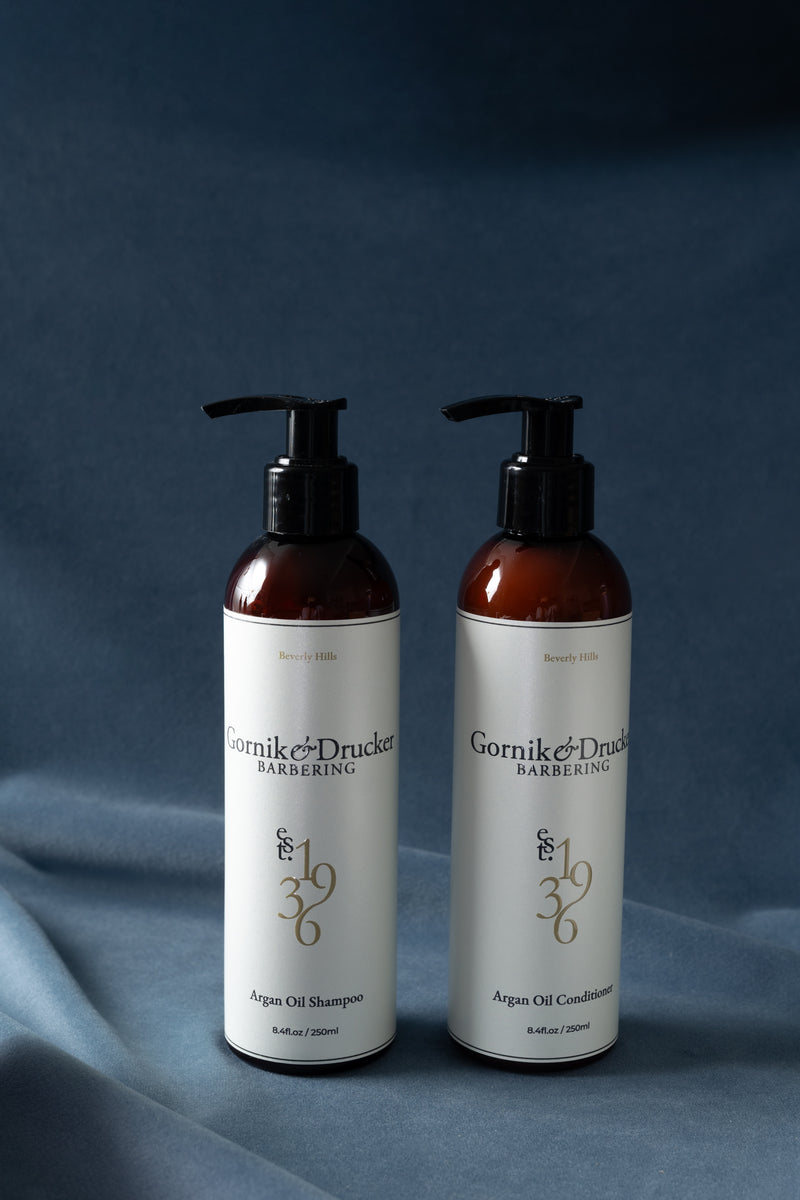 The Argan Oil Set: Gornik & Drucker Argan Oil Shampoo and Conditioner side by side