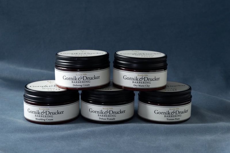 The Complete Pomade Set: five Gornik & Drucker styling jars together
