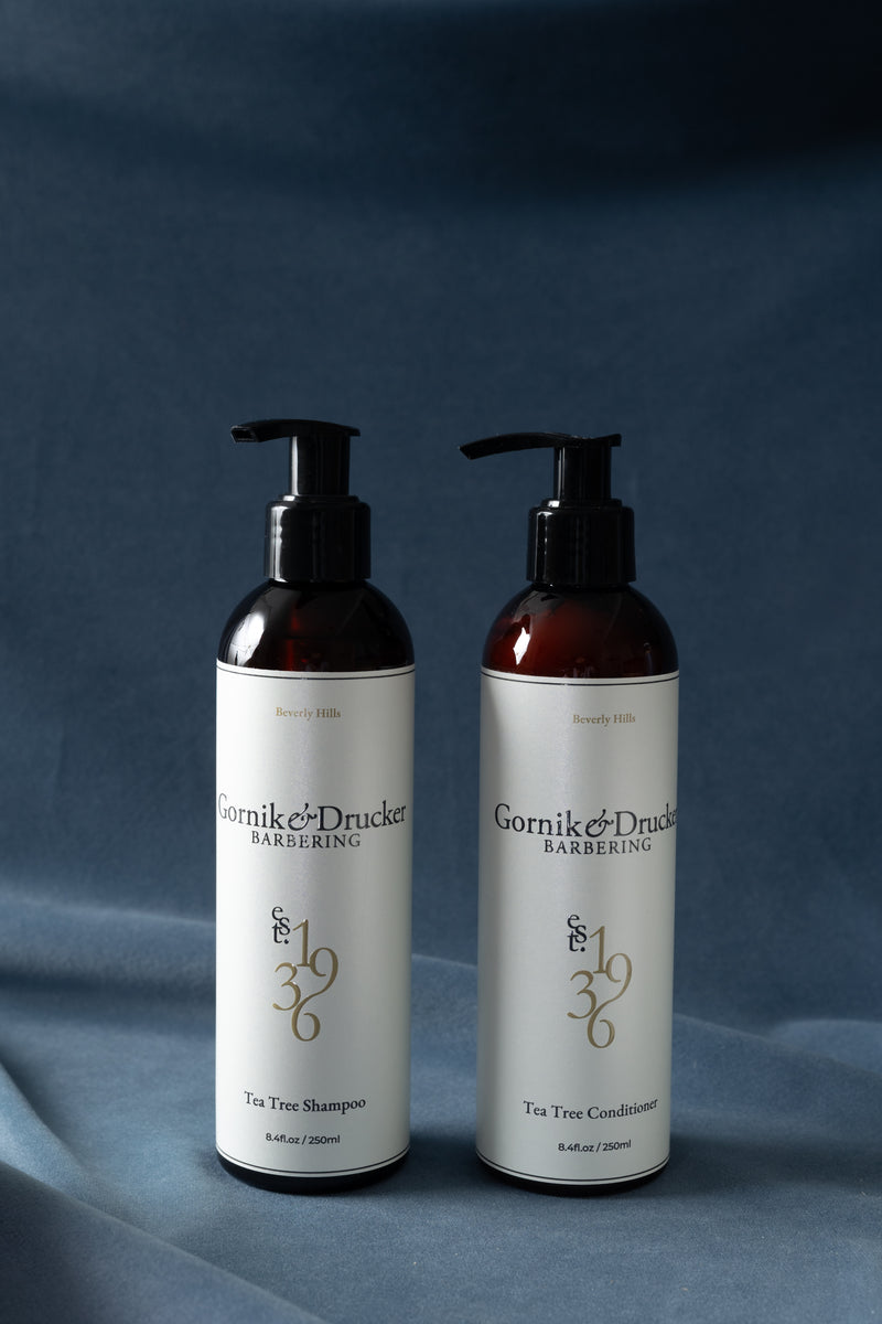 The Tea Tree Set: Gornik & Drucker Tea Tree Shampoo and Conditioner side by side