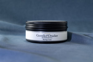Gornik & Drucker Shaving Cream, 4.2oz jar, front label